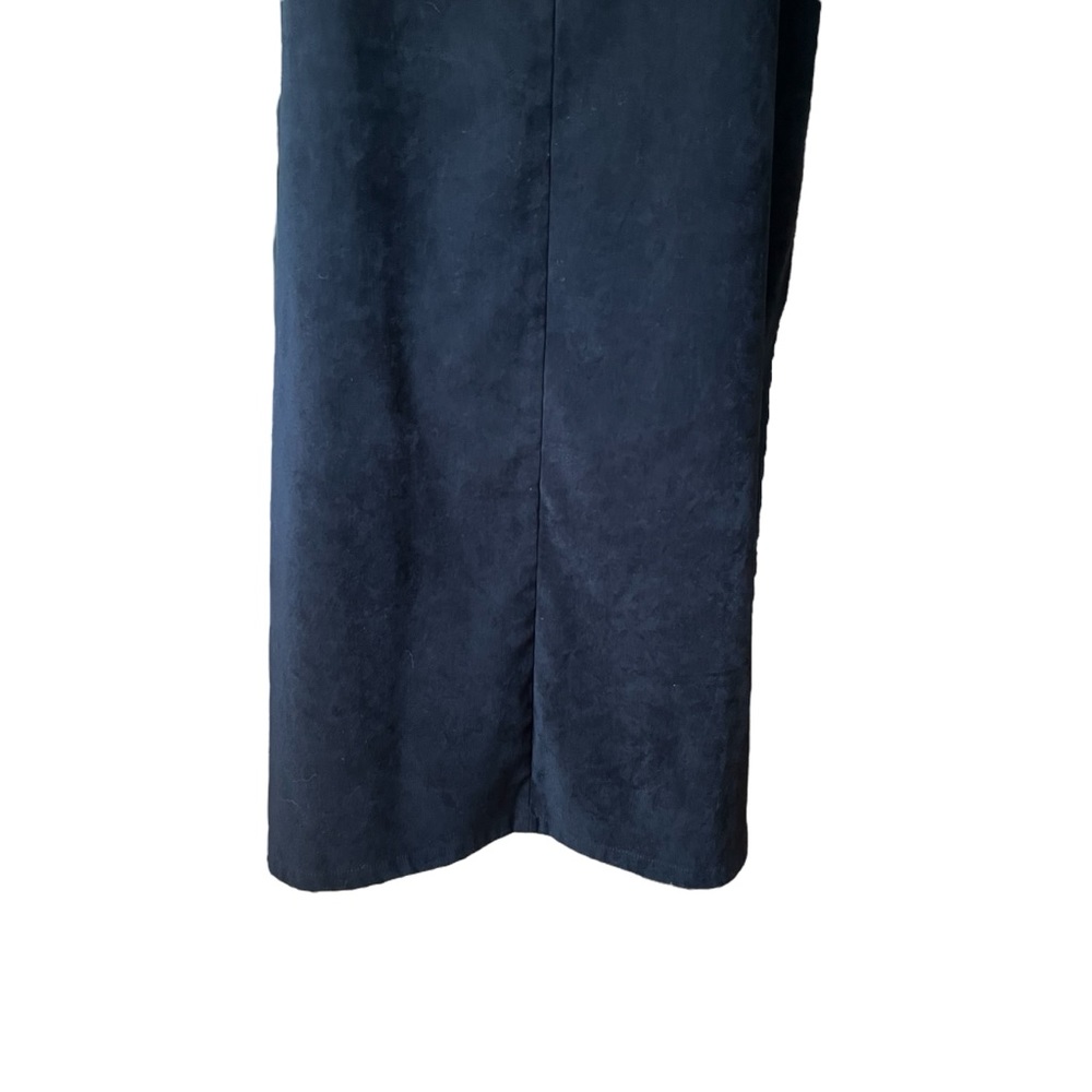 Vintage black velour maxi dress sleeveless L - Picture 8 of 11